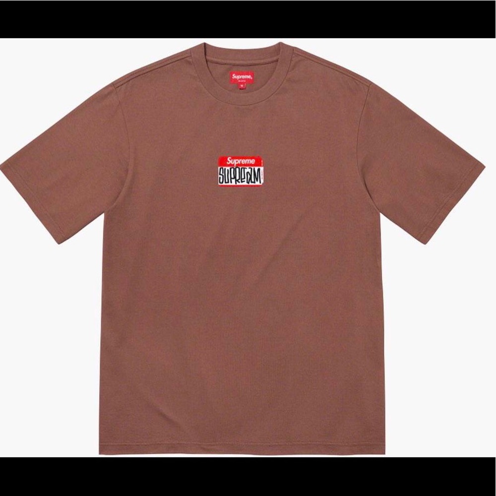 SUPREME GONZ NAMETAG S/S TEE / SIZE LARGE / BROWN